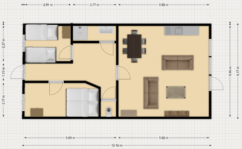Plattegrond de Wulp Vakantiewoning Zeeland