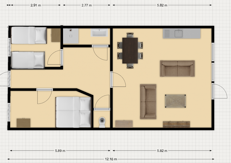 Plattegrond de Wulp Vakantiewoning Zeeland